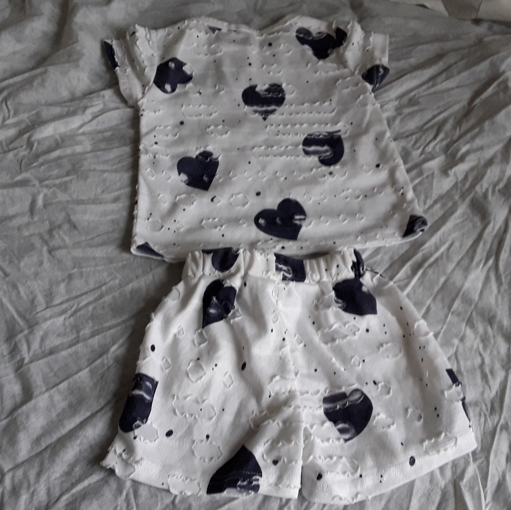 All The Children Heart Print Short Shirt Set - Picture 5 of 7